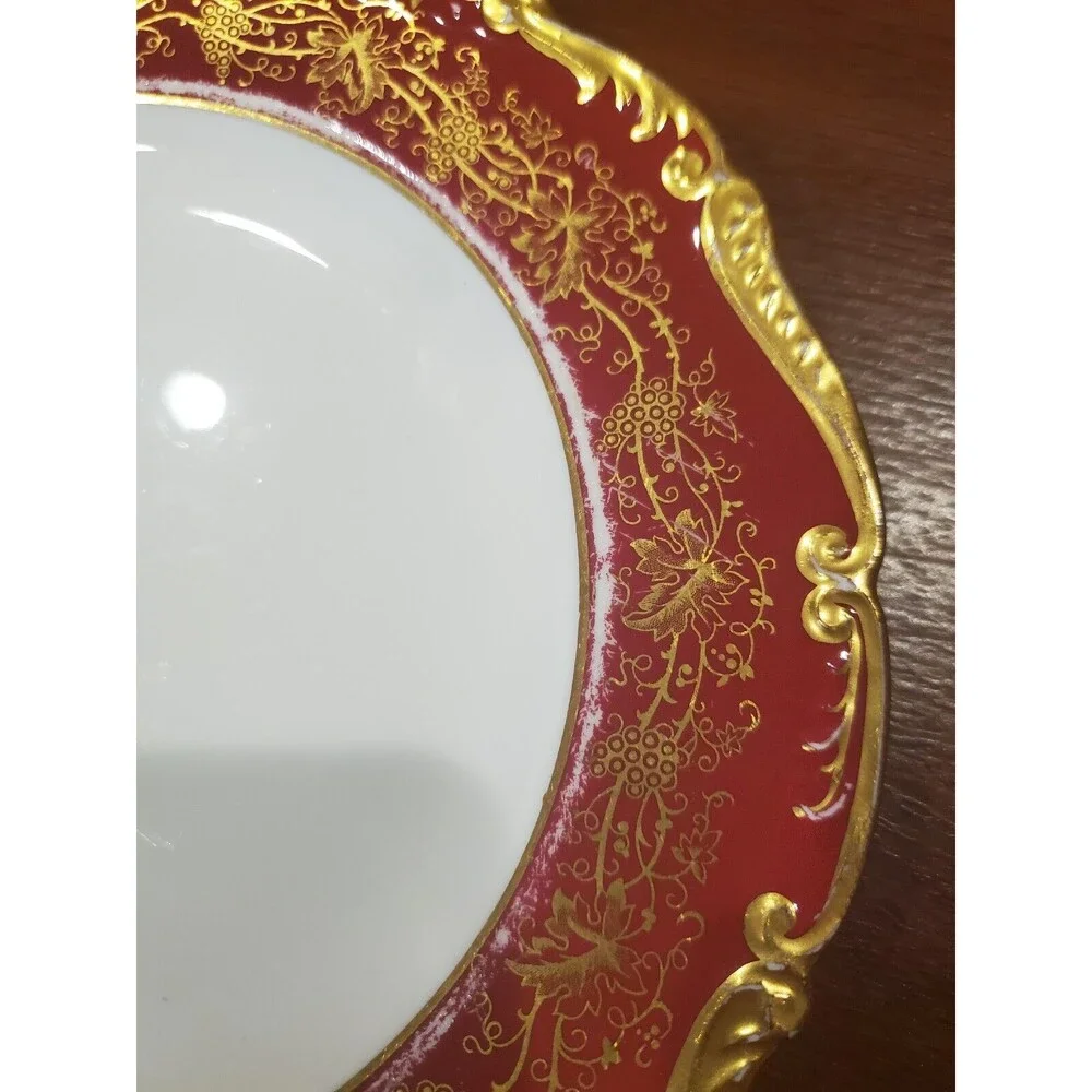 Coalport Hazelton Red & Gold Dinner Plate 8 5/8” English Rare Vintage